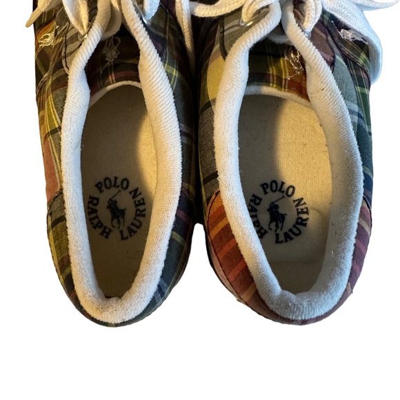 Polo Ralph Lauren multicolor plaid sneaker size 8.5 D - Picture 5 of 8